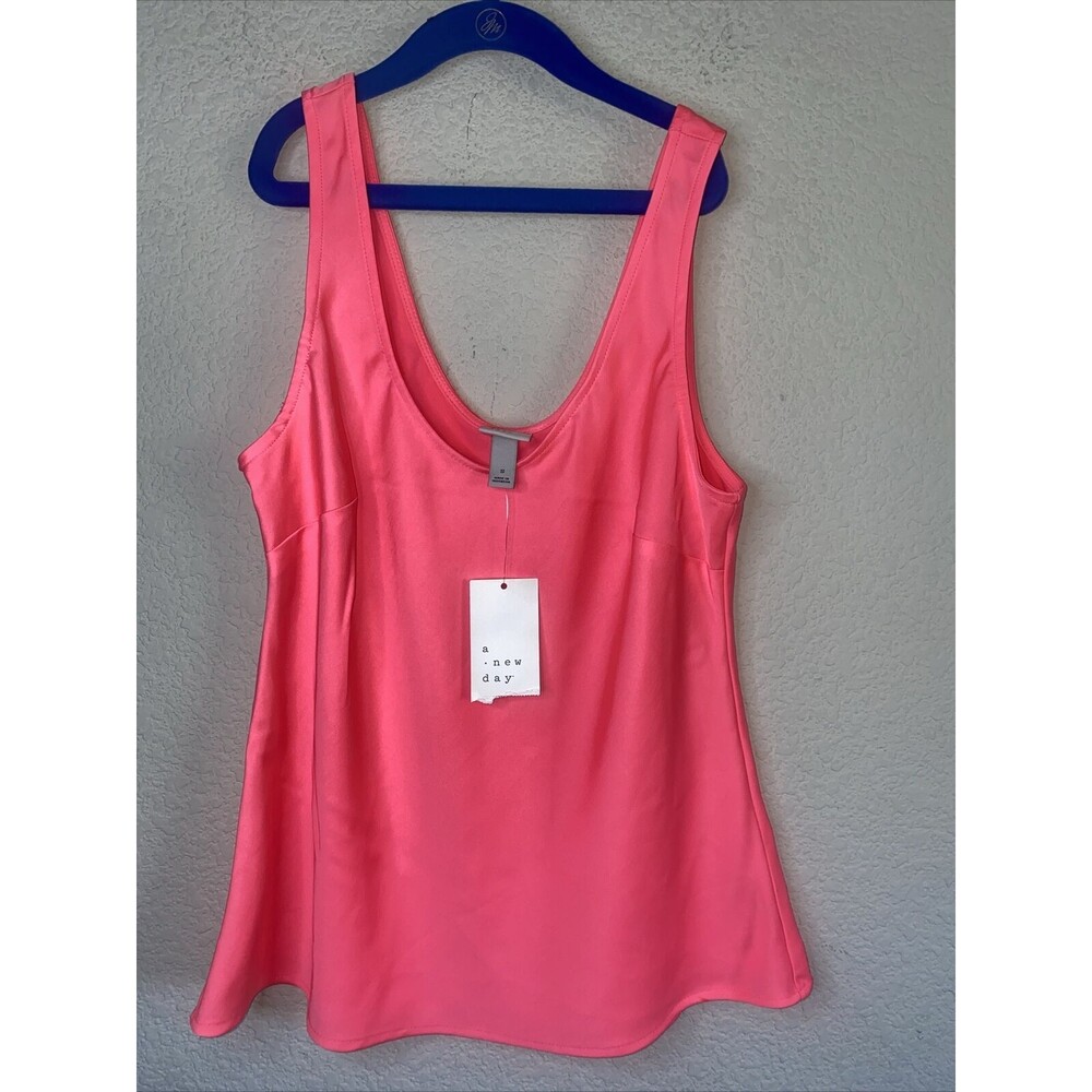 new Sexy satin tank top Neon Retro S Barbie A New Day hot pink disco